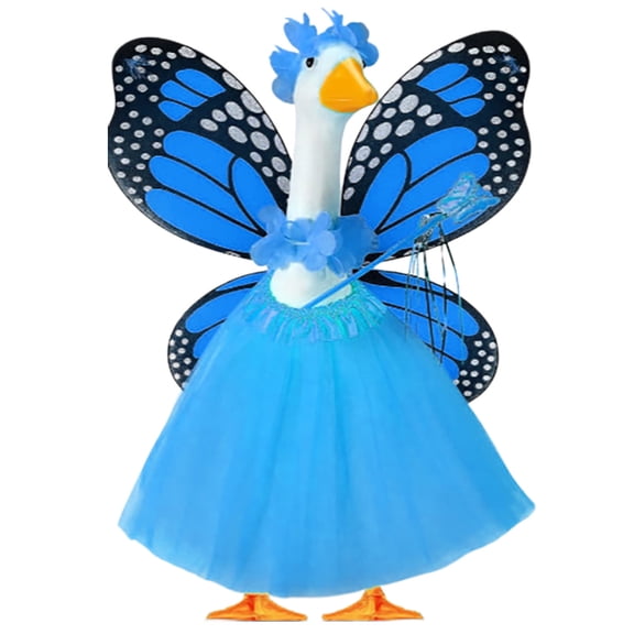 YingYouFu Goose Outfit Clothes for Porch Goose, Plastic Goose Clothing for Garden Decoration, Patriotic 4th of July Attire for 23 Inch Lawn Statue