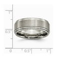 thumbnail image 2 of Titanium Ridged Edge 8mm Satin and Polished Band Ring - Size 15, 2 of 2