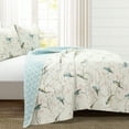 thumbnail image 3 of Lush Decor Microfiber Botanical Bird And Flower Oversized Reversible Quilt Multi 3Pc Set King, 3 of 8