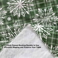 thumbnail image 3 of Newbridge Snowfall Snowflake Plaid Christmas Print Vinyl Flannel Backed Tablecloth, Contemporary Snowflake Design Easy Care Wipe Clean Xmas Tablecloth, 52 Inch x 52 Inch Square, Green, 3 of 6