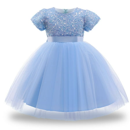 

QISIWOLE Girls Baby Long Skirt Solid Princess Bowknot Performance Dress Skirt Dress summer savings