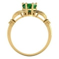 thumbnail image 4 of Claddagh Engagement Ring for Women - 1.06ct Simulated Emerald in 18K Yellow Gold Promise Ring, 4 of 6