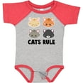 thumbnail image 3 of Inktastic Cats Rule with Cat Heads Boys or Girls Baby Bodysuit, 3 of 5