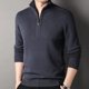 thumbnail image 3 of Suéter de lana de invierno para hombre, nueva camisa de punto con cremallera gruesa de lana pura, jersey para hombre de mediana edad, cuello alto medio, 3 of 5