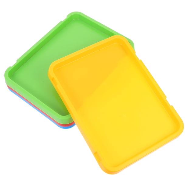 Lot de 12 plateaux artistiques en plastique multicolores, plateaux de service pour art et artisanat, projets de bricolage, peinture, 4 couleurs