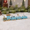 thumbnail image 4 of Christmas Wooden Mini Train Ornament Festive Holiday Adorable Tabletop Display Train for Home, 4 of 8