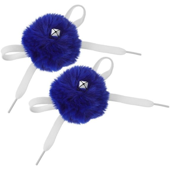 PAMINGONO Roller Skates Accessories for Girls Roller Skate Pompom Ball with Bell Dark Blue 2Pcs