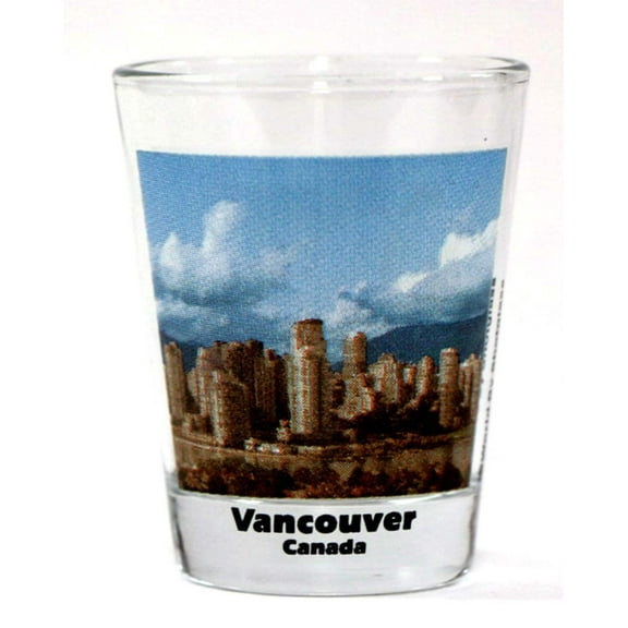 Vancouver British Columbia Canada City Skyline Color Photo Shot Glass