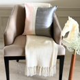 thumbnail image 4 of Cushion Covers, Light Pink & Grey 14"x14" (35x35 cm) Throw Pillow Covers, Silk Color Block Patchwork Throw Pillows For Couch, Patchwork Pattern Modern Style - Splendour Pink, 4 of 10