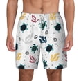 thumbnail image 2 of Picia Turtles And Corals pattern Mens Swim Trunks with Compression Liner Stretch Beach Shorts Quick Dry with Zipper Pockets No-Chafing Board Shorts-Large, 2 of 9