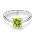 thumbnail image 2 of Gem Stone King 1.20 Ct 7mm Round Yellow Lemon Quartz 10K White Gold Ring (Size 6), 2 of 4