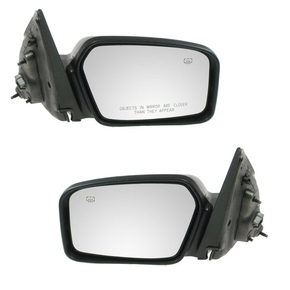 TRQ Side View Mirrors Heated Puddle Light Smooth Black Set for Fusion Milan MRA04968 Fits select: 2006-2012 FORD FUSION, 2006-2011 MERCURY MILAN