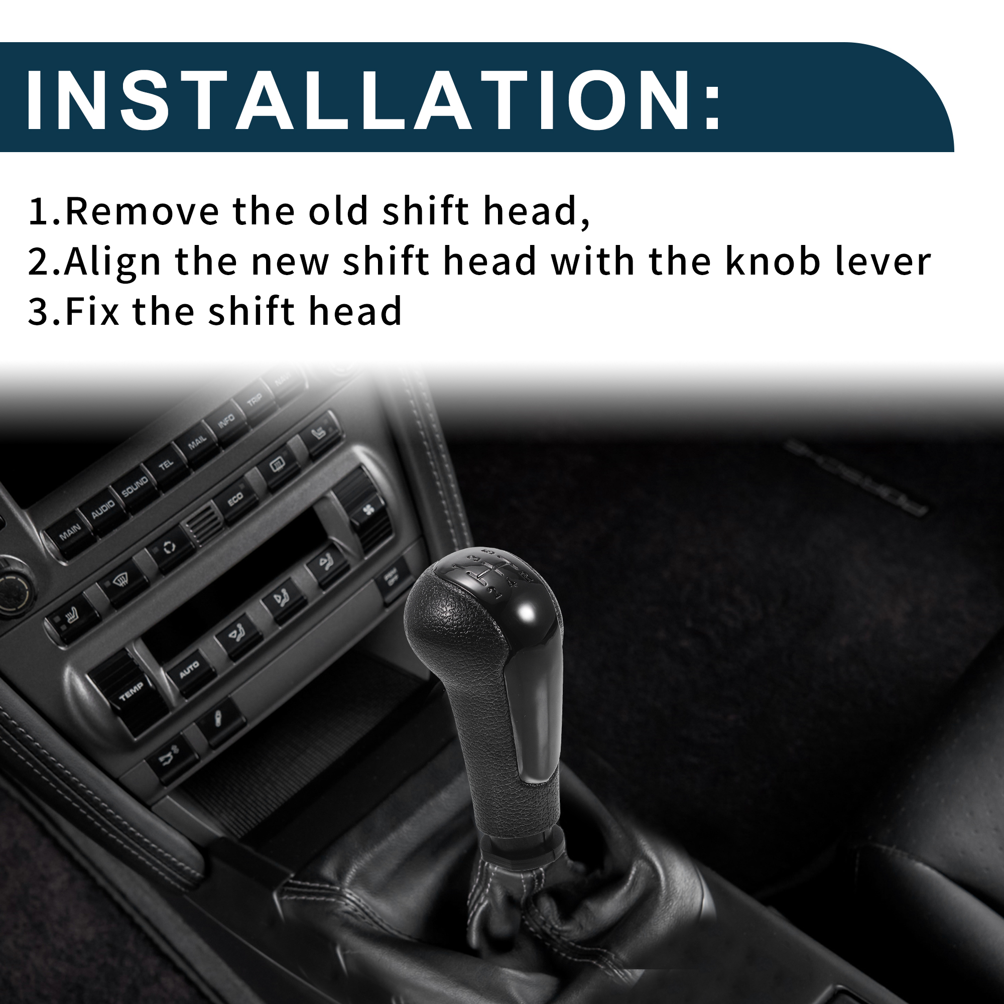Unique Bargains 5 Speed Manual Gear Shifter Knob for Chevrolet Spark Durable Black Plastic