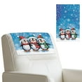thumbnail image 2 of Xixirimido Blue Snow Penguin Christmas Pattern Recliner Chair Head Rest Slipcover Non Slip Waterproof Recliner Chair Cover Leather Sofa Couch Headrest Protector Covers, 2Pcs, 2 of 7