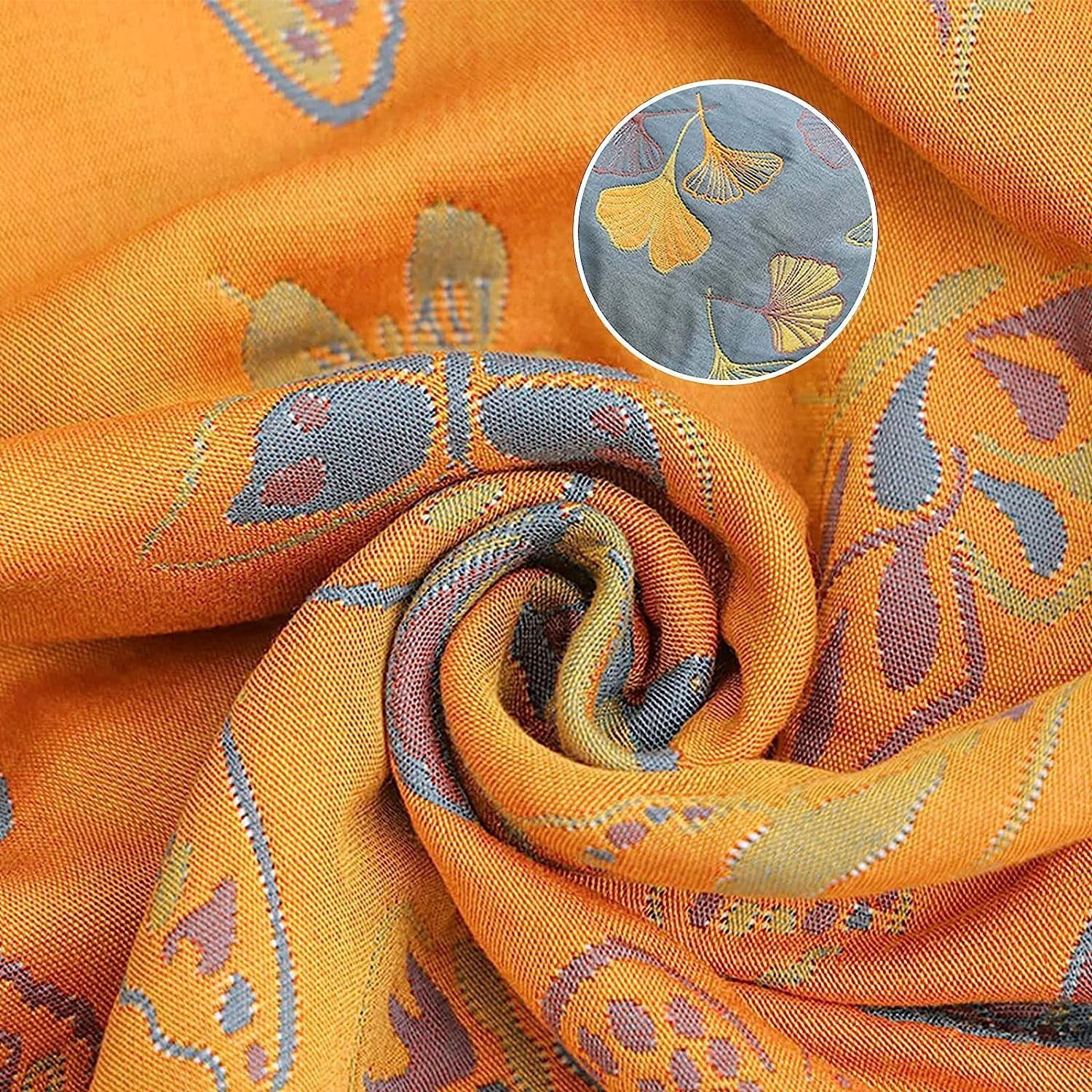GinkgoLeaf Pattern Cotton Reversible Quilt - Ultra Soft Lightweight Breathable Ginkgo Leaf Pattern Quilt,Air Conditioning Quilt - Queen and King Size Bedding (90" W X 98" L)