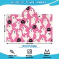 thumbnail image 2 of Halloween Ghosts with Boo Hooded Bath Towel，60"x35" for Ages 3 To 12 Kids, Quick Dry Lightweight Soft Microfiber Hood Beach Towel Cover Up for Kids, 2 of 7