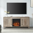 thumbnail image 4 of Evelyn&Zoe Chabot Rectangular TV Stand with Log Fireplace for TV's up to 65", Gray Oak, 4 of 7
