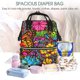 thumbnail image 5 of Fotbe Butterfly Garden Mochila Maternidad - Lona de Sarga Impermeable, Mochila de Pañales de Gran Capacidad con Múltiples Bolsillos y Correas Ajustables, 5 of 6