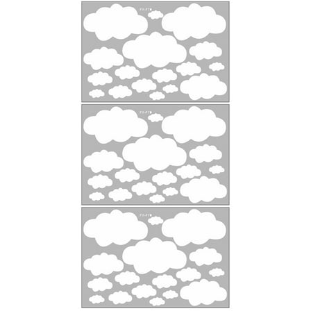 3 Count Cloud Wall Sticker Door Decoration Decals Child