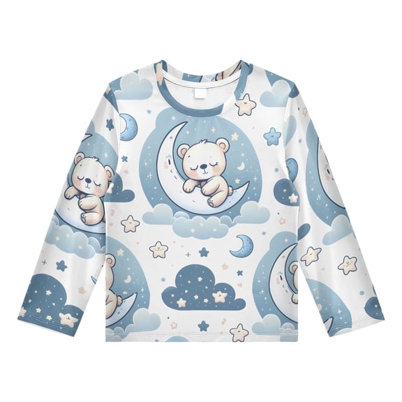 Cute Little Teddy Bear Boys' Rash Guard Shirts UPF 50 Plus Sun Protection Short Sleeve Swim Tees 3T