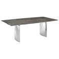 thumbnail image 3 of Casabianca Modern Allegra Stainless Steel Extendable Dining Table in Brown, 3 of 6