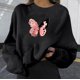 thumbnail image 2 of Mujeres moda casual estampado cuello redondo suelta manga larga blusa corta sudaderas sin capucha Fridja fjkfkj2861, 2 of 8