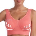 thumbnail image 6 of ylioge S-4X Plus Size Sports Bras for Women Rhinestones Wirefree Tshirt Bralettes Pullover Push Up Breathable Support Athletic Workout Underwear Bra, 6 of 6