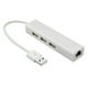 thumbnail image 4 of USB A RJ45 Hub, PVC Copper 480Mbps USB A Ethernet Hub Portátil para Computerador, 4 of 8
