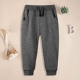 thumbnail image 2 of Kogui Casual Pants Boys Kids Elastic Waist Winter Pants Toddler Baby Boys Active Sweatpants 1T 2T (Dark Gray,1-2 Years), 2 of 4