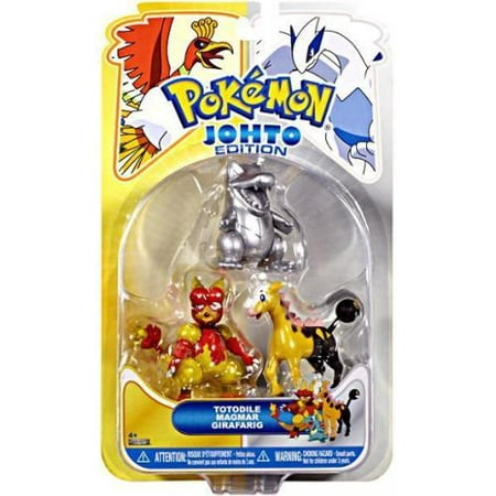 Pokemon Series 17 Silver Totodile, Magmar & Girafarig Figure