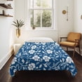 thumbnail image 4 of Blue White Floral Large Tapestry for Bedroom Wall Hanging Tapestry, Farmhouse Retro Botanical Leaves Ceiling Backdrop Tapestries Poster Blanket Wall Decor for Teens Room Living Room Dorm 86" x 104", 4 of 8