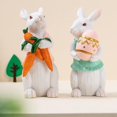 thumbnail image 4 of Estatua de conejito, figuras de conejo de Pascua de primavera, adornos de escritorio para oficina en casa, 4 of 5