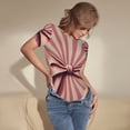 thumbnail image 3 of Saiise Combinaison Rétro à Motif Nœud pour Femmes à Manches Courtes Col Rond Pyjama Justaucorps Extensible avec Fermeture à Pression-TTTG, 3 of 7