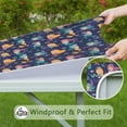 thumbnail image 6 of Dark Blue Mermaid Princess Pattern Square Fitted Tablecloth with Elastic Edge,Square Table Cover,Washable Elastic Table Cover for Home Kitchen Party Decor 36"x36", 6 of 6