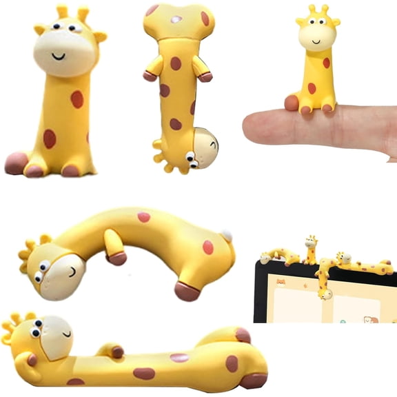 Mini Giraffe Figurines, Resin Desk & Computer Monitor Decor for Office Car(RL 4PCS)