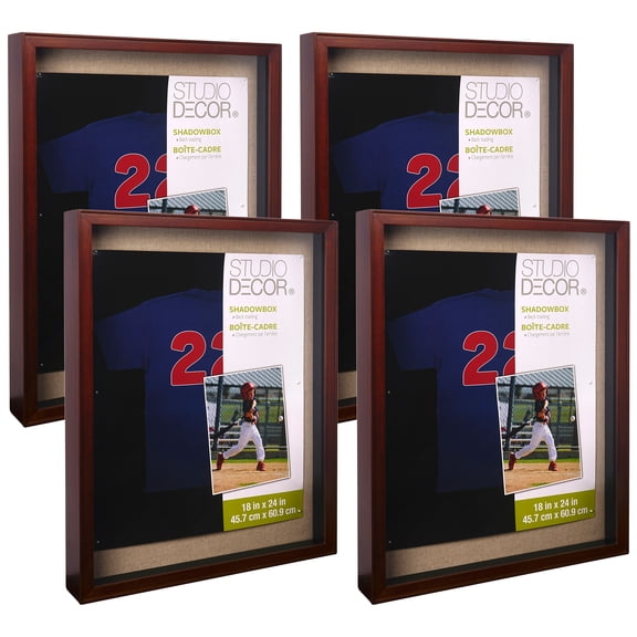 4 Pack: 18" x 24" Walnut Shadow Box by Studio Decor