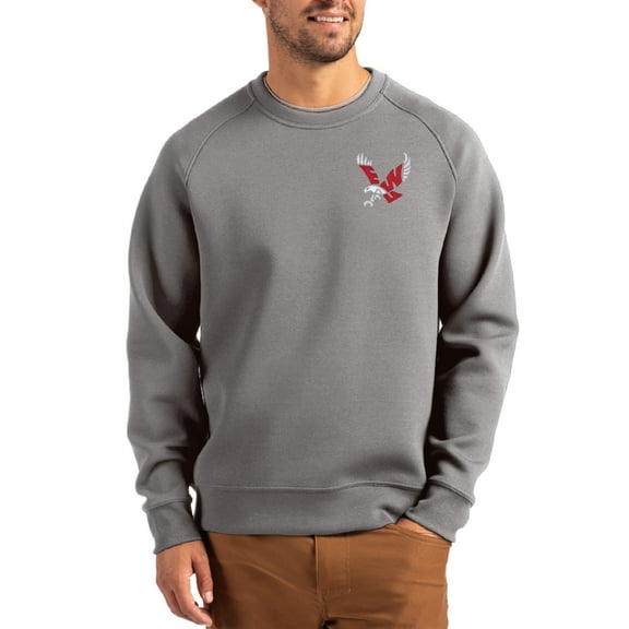 Men's Cutter & Buck Gray Eastern Washington Eagles Roam Recycled Pullover