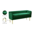 thumbnail image 2 of Meridian Furniture Audrey Green Velvet Bench, 2 of 6