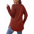 thumbnail image 4 of Long Sleeve Shirts for Women Tunic Tops Loose Fit Dressy Crew Neck Pullover Basic Sweaters Caramel Color M, 4 of 5