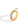 thumbnail image 3 of Hip Hop Full Zircon Round Ring Men Women Simple Iced Out Cubic Zirconia Personality 14K Yellow Gold Accessories Fashion Jewelry Gifts, 3 of 9