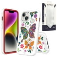thumbnail image 4 of Designed for Apple iPhone 15 (6.1") Exotic Design Fashion Hybrid Dual Layer Rugged Bumper Frame Hybrid Shockproof Rubber TPU Defender Phone Case Cover [Colorful Butterflies], 4 of 4