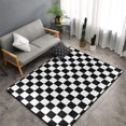 thumbnail image 3 of Checkered Flag Racing Area Rug Black And White Grid Rugs Living Room For Bedroom Dining Home Office Soft Rugs Carpets, 3 of 7