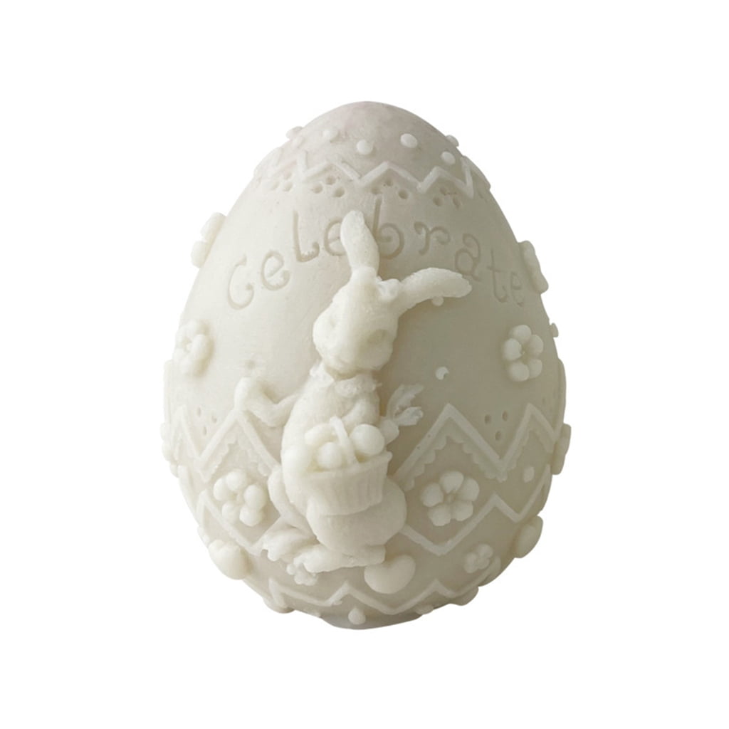 3D Egg Rabbit Silicone Mold Easter Candle Mold DIY Handmade Craft Soap Mold Chocolate Candy Cake Decorating Tools