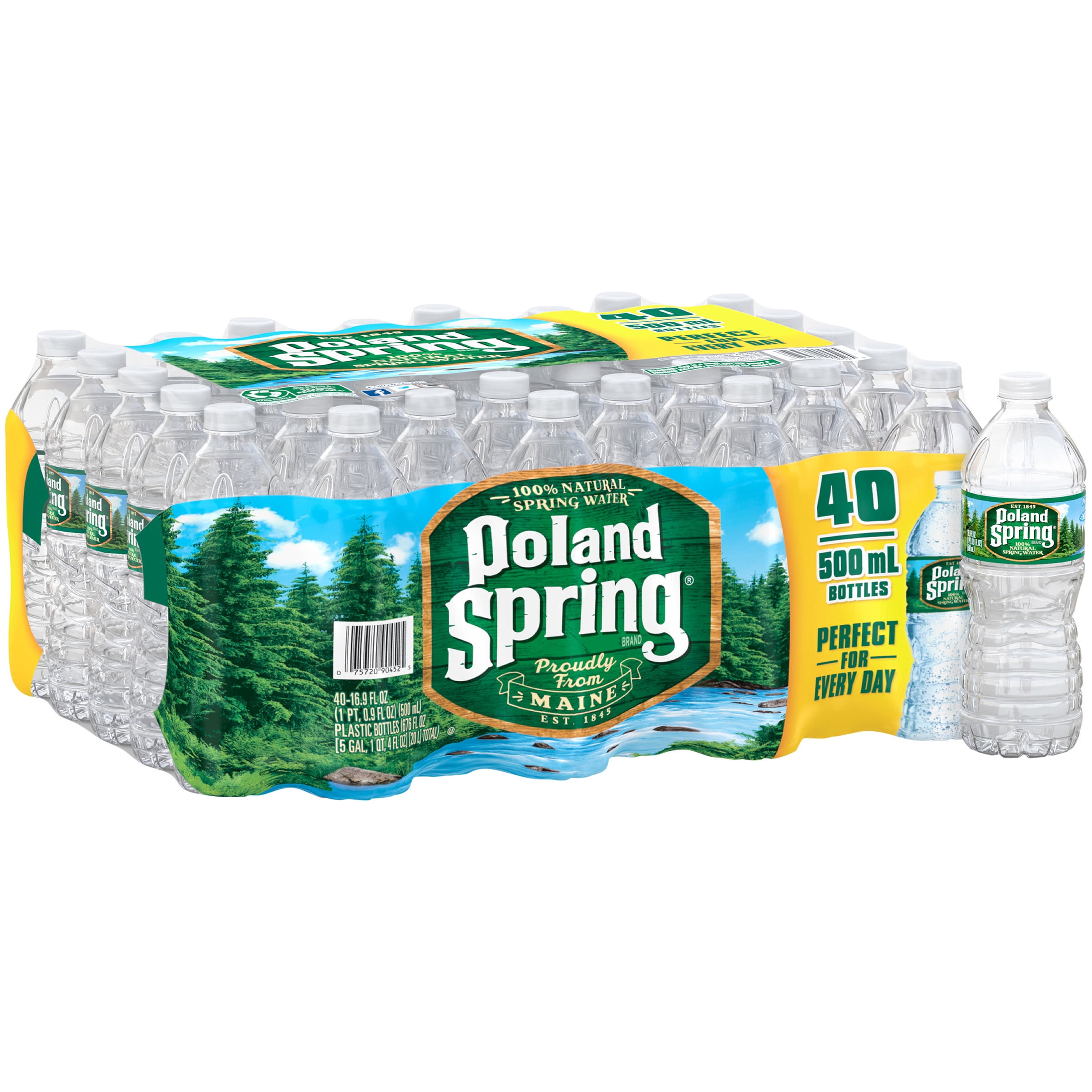 POLAND SPRING Brand 100% Natural Spring Water, 16.9-ounce plastic bottles (Pack of 40)