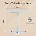27.5" Small Round Dining Table Modern Tulip Style Table for 12 People