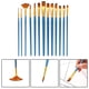 thumbnail image 3 of Paquete de 13 pinceles profesionales para artistas con mango de madera para pintura acrílica. Azul, 3 of 9
