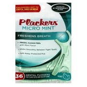 Plackers Micro Mint Fresh Breath for Miles of Smiles, Dental Flossers, Mint Flavored, 36 Count