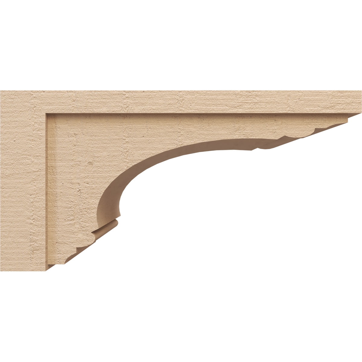 12"W x 24"D x 12"H Wide Warren Rough Cedar Woodgrain TimberThane Corbel, Primed Tan