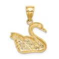 thumbnail image 4 of Real 14kt Yellow Gold Diamond-cut Swan Pendant; for Adults and Teens; for Women and Men, 4 of 4