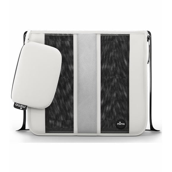 Bolso Mima Xari Mima Zigi de piel sintética y malla, color blanco nieve